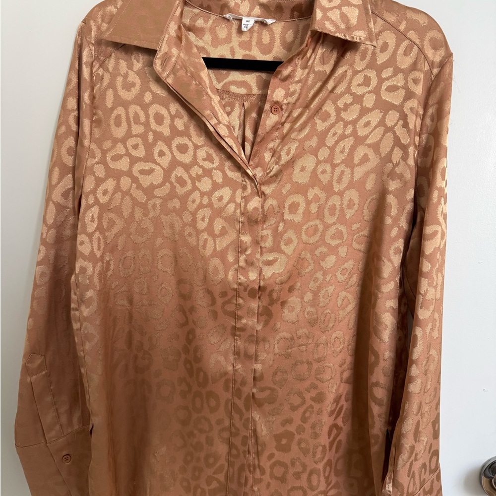 12th Tribe Leopard Button Down Shirt - Brown